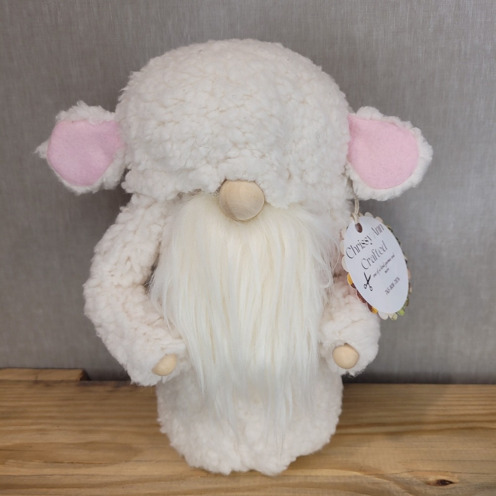 OOAK Chrissy Ann Crafted Lamb Gnome‎ – Artisan Handmade Spring Easter Decor